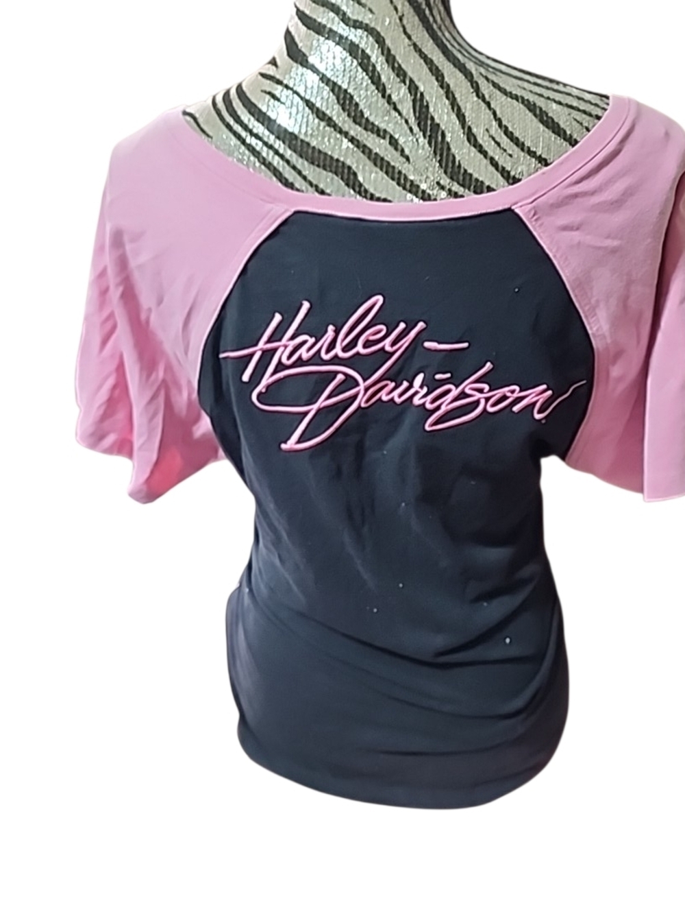 Harley Davidson Raglan Tee Womens 2W Plus Size Vintage Moto Streetwear - Picture 2 of 6